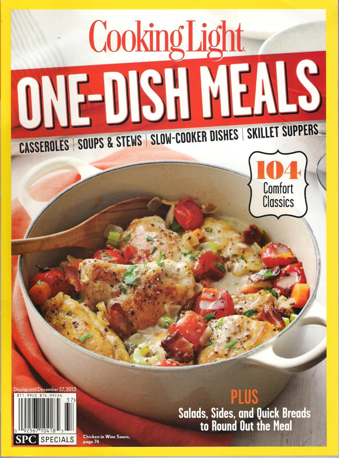 Cooking Light ONE-DISH MEALS 104 Comfort Classics Recipes Casseroles Soups Stews
