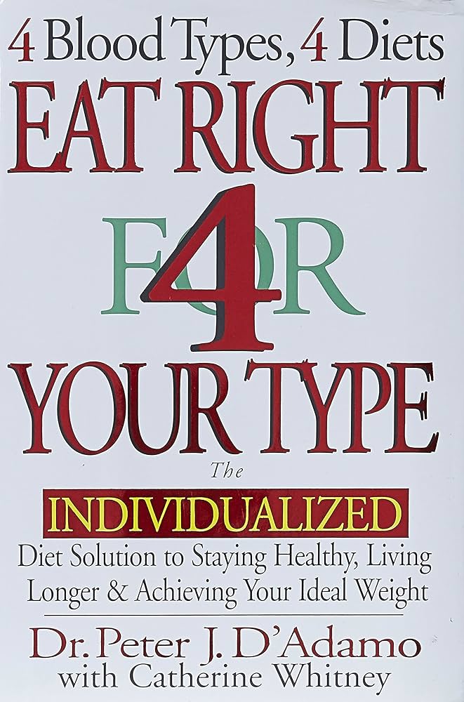 Eat Right for Your Type : The Individualized Diet Solution to Staying Healthy, Living Longer and Achieving You Ideal Weight