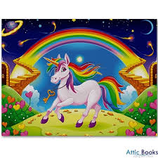 Colorful Unicorn Rainbow Flower Stars Planet 40 pieces Jigsaw puzzle