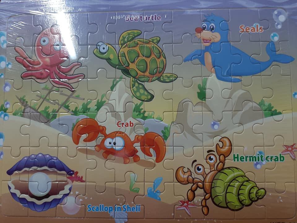 Colorful sea animals kids jigsaw puzzle