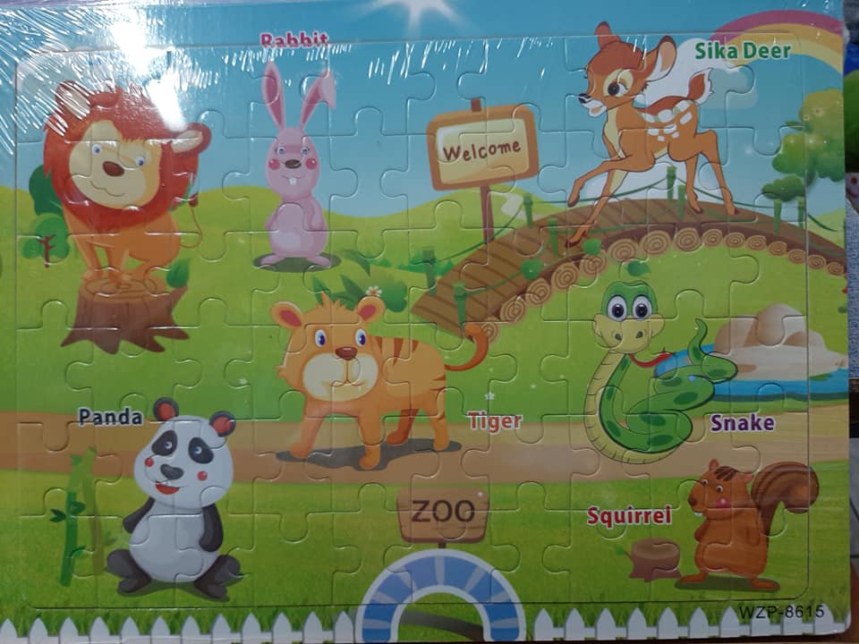 Colorful animals on a bridge kids Jigsaw puzzle