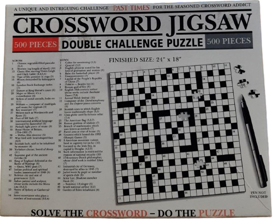 unique and intriguing challenge past time for the Seaoned crossword addict 500 piece double challenge