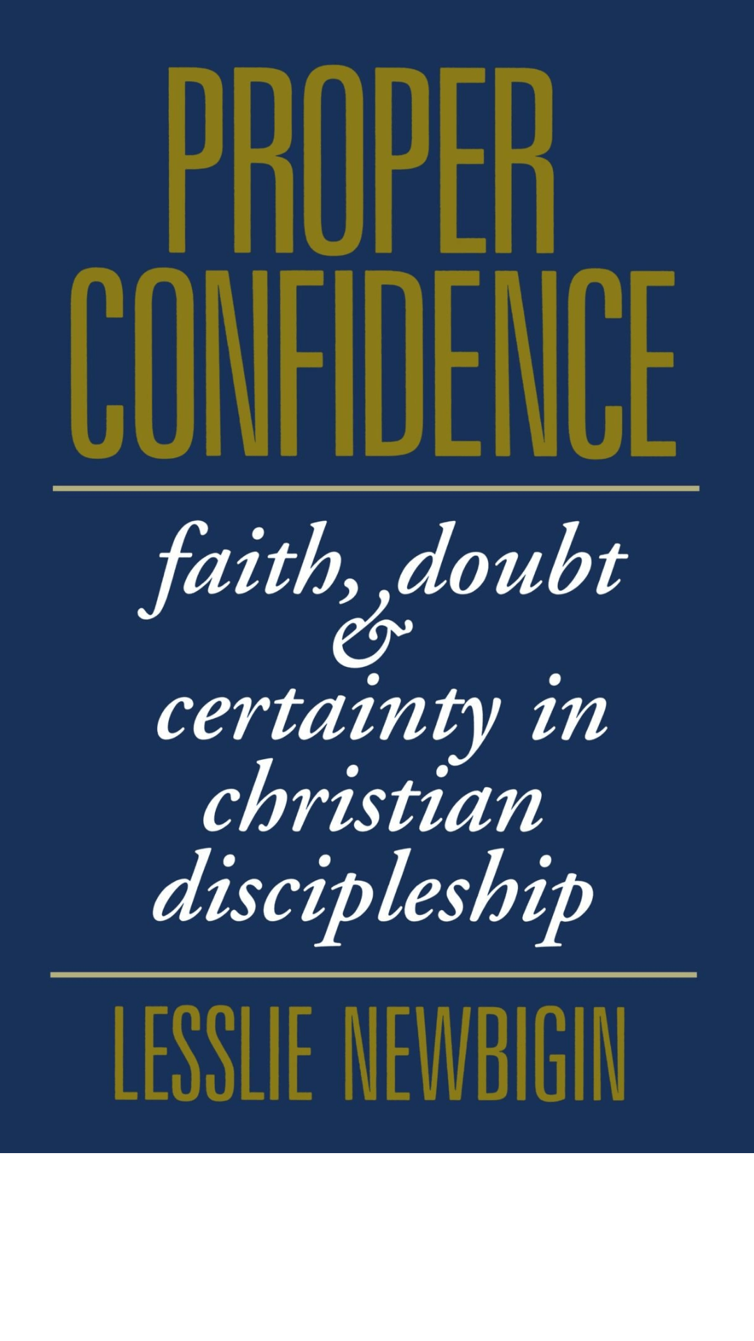 Proper Confidence : Faith, Doubt, and Certainty in Christian Discipleship