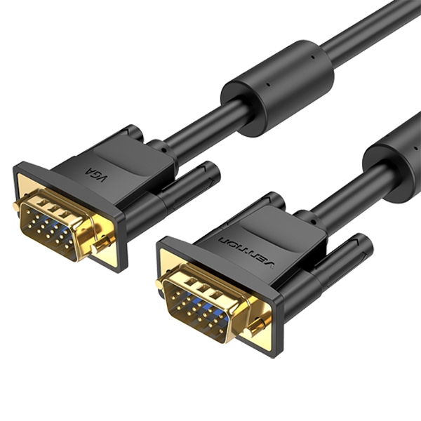 Vention Vga(3+6) Male To Male Cable With Ferrite Cores 3meter Black - Ven-daebi