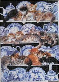 Willow Pattern - 1000 Piece Kitten Jigsaw by Chrissie Snelling