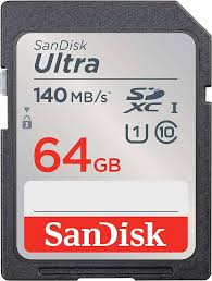 SanDisk Ultra SDXC 64GB UHS-I card 140MB/s Class 10  SDSDUNB-064G-GN6IN