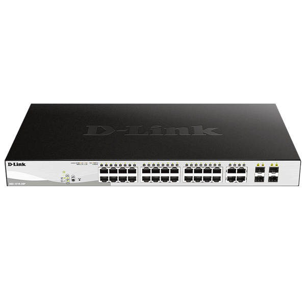 D-Link DGS-F1210-26PS-E -24 port Managed Gigabit Switch with 24 10/100/1000 Mbps PoE ports, 2 Gigabit SFP uplink ports (DGS-F1210-26PS)