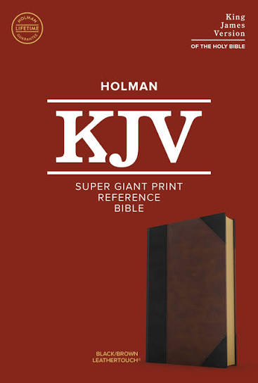 KJV Super Giant Print Reference Bible, Black/Brown Leathertouch