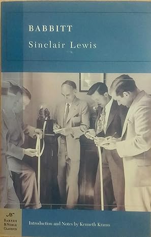 Babbitt book by Sinclair Lewis(Barnes & Noble Classics Series)
