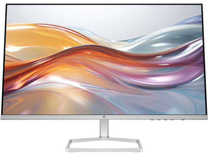 HP 524sa Series 5 23.8 inches FHD Monitor, Integrated Speakers, White Color, Connectivity: 1 VGA, 1 HDMI 1.4, 1 3.5 mm Audio Jack (Audio Out), 1 3.5 mm Audio Jack (Audio In) - 94C36AS