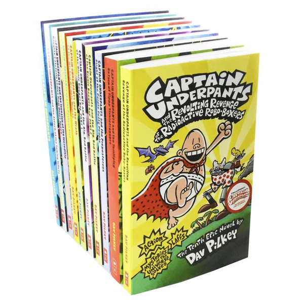 Captain Underpants Book bundle by Dav Pilkey (10 Books)