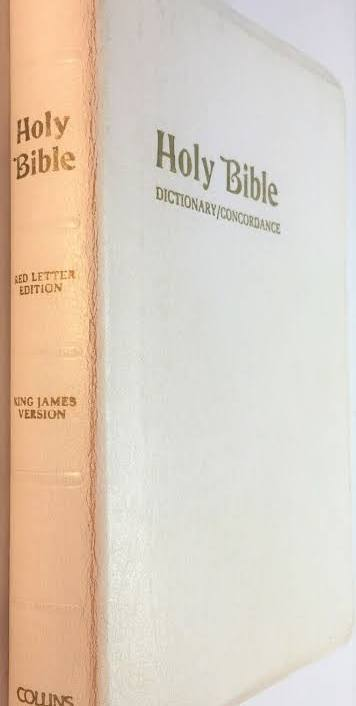 kjv holy bible white leather red letter edition concordance