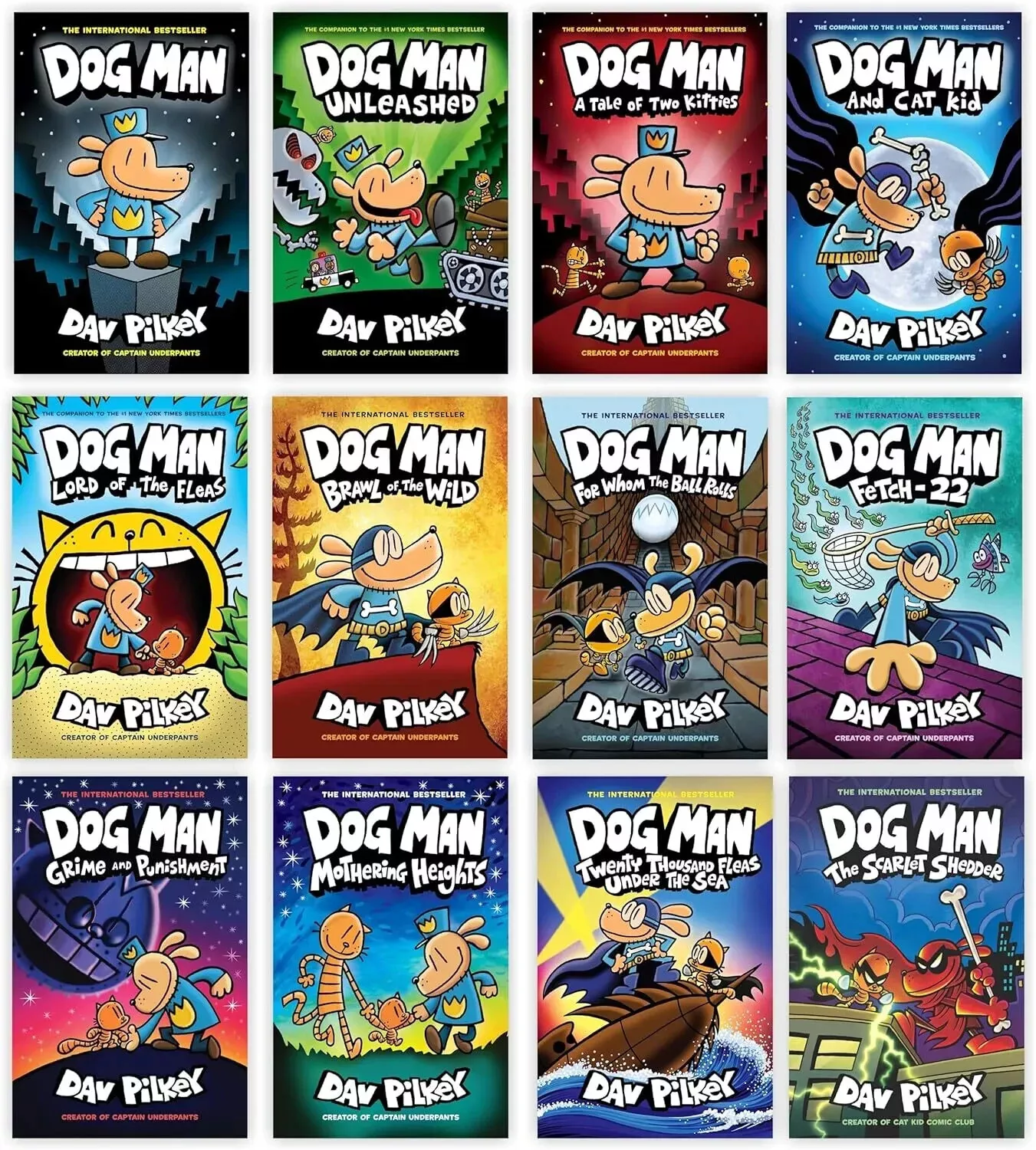 Dog Man Books Collection: 12 Comic Books Set by Dav Pilkey