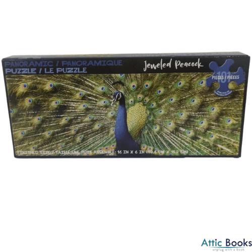 Panoramic Puzzle: Jeweled Peacock 101 Pc.