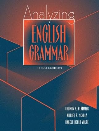 Analyzing English Grammar book by Thomas P. Klammer