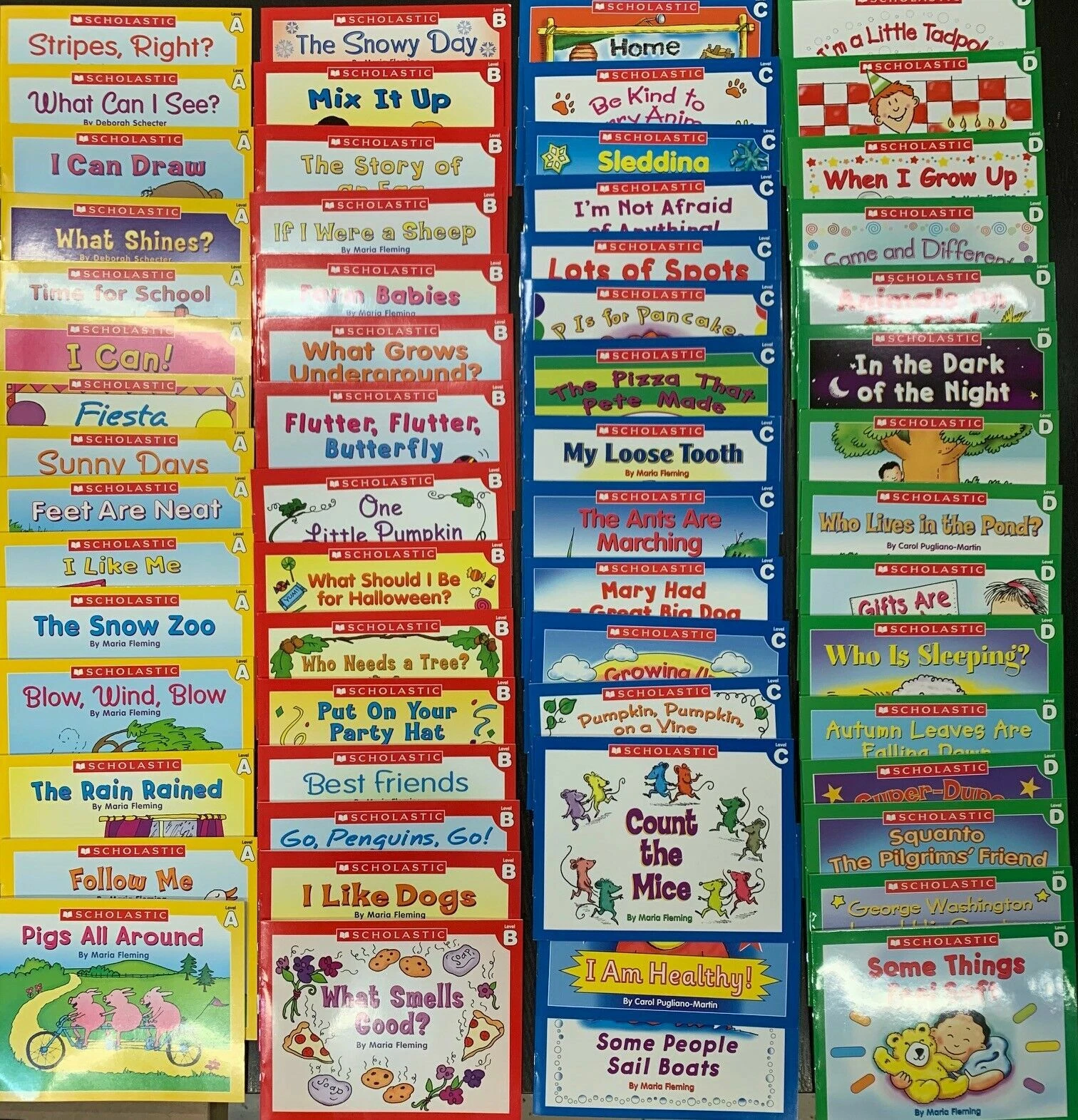Scholastic Little Leveled Readers Level A, B, C, D Complete 60 Books Set Phonics