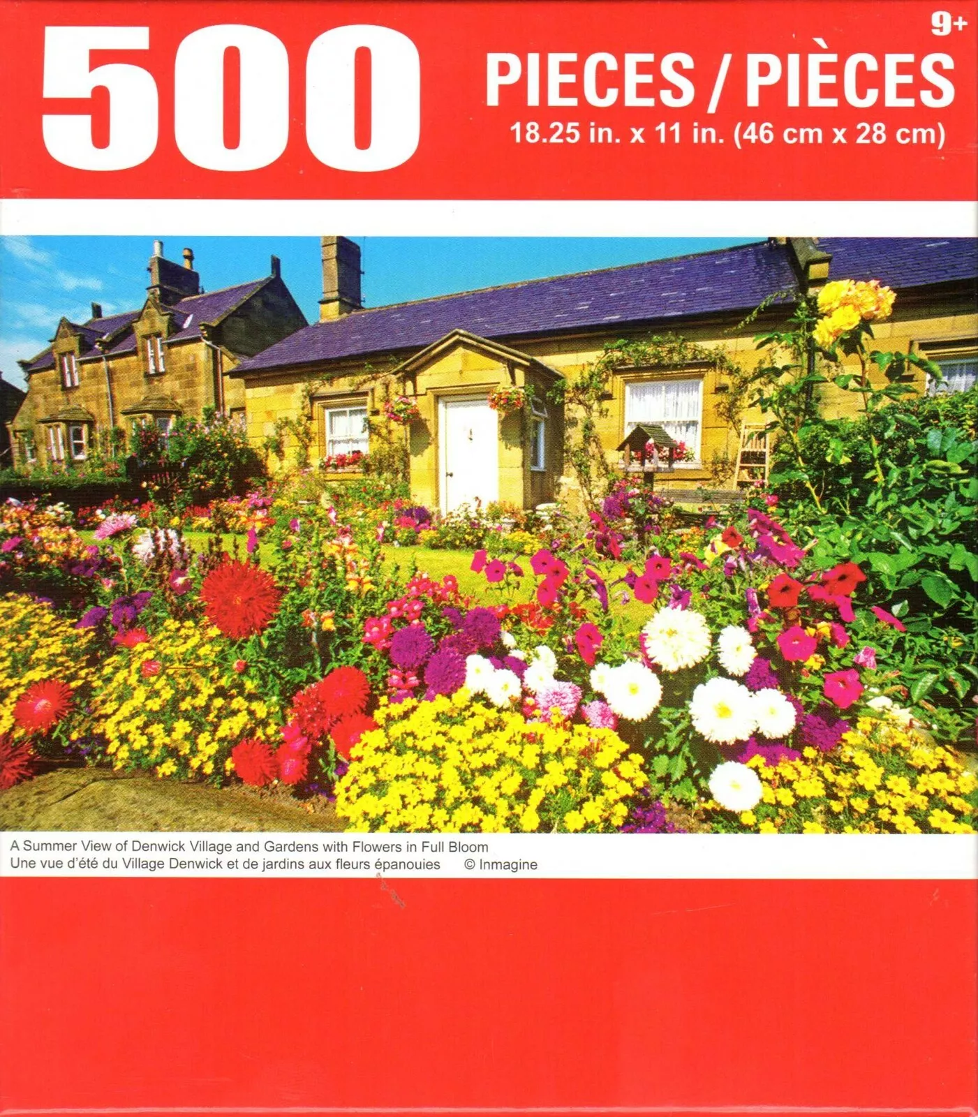 Puzzlebug 500 - Summer View of Denwick Village and Gardens with Flowers in Full 500 pieces jigsaw puzzle