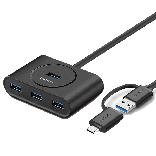 UGREEN USB-A 3.0 4-Port Hub with USB-C & USB-A 2-in-1 interface 1M Black  CR113